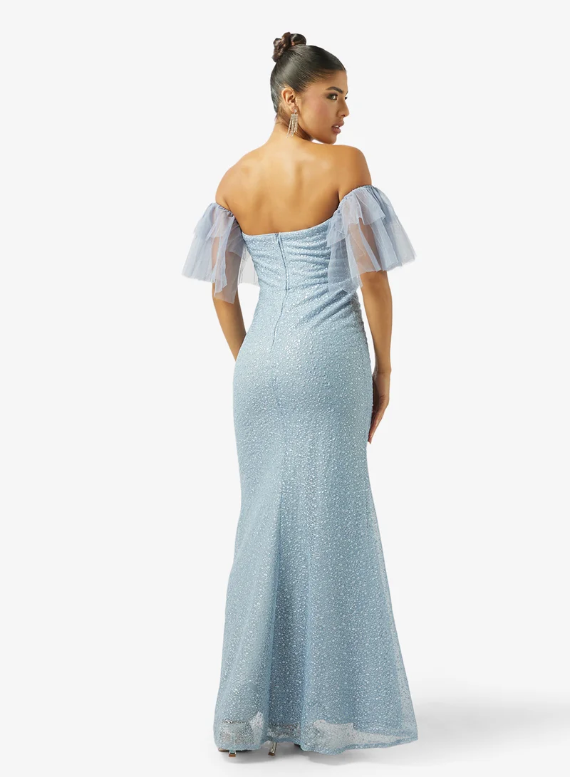 Ella Limited Edition Off Shoulder Shimmer Dress